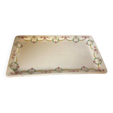Mehun france earthenware cake dish with empire style floral frieze