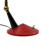 Mid century red desk Lamp, Stilux Milan Italy 1960 ca.