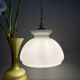 Vintage white opaline lampshade pendant light