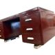 Bureau vintage en métal bordeaux Ahrend / Bureau Oda Prominent