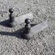 Pair of neo-classical cast iron fireplace headboards