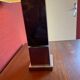 Vintage table lamp – marble and chrome metal base