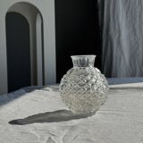 Small glass ball vase with diamond points H15