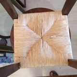 Wooden and straw stool