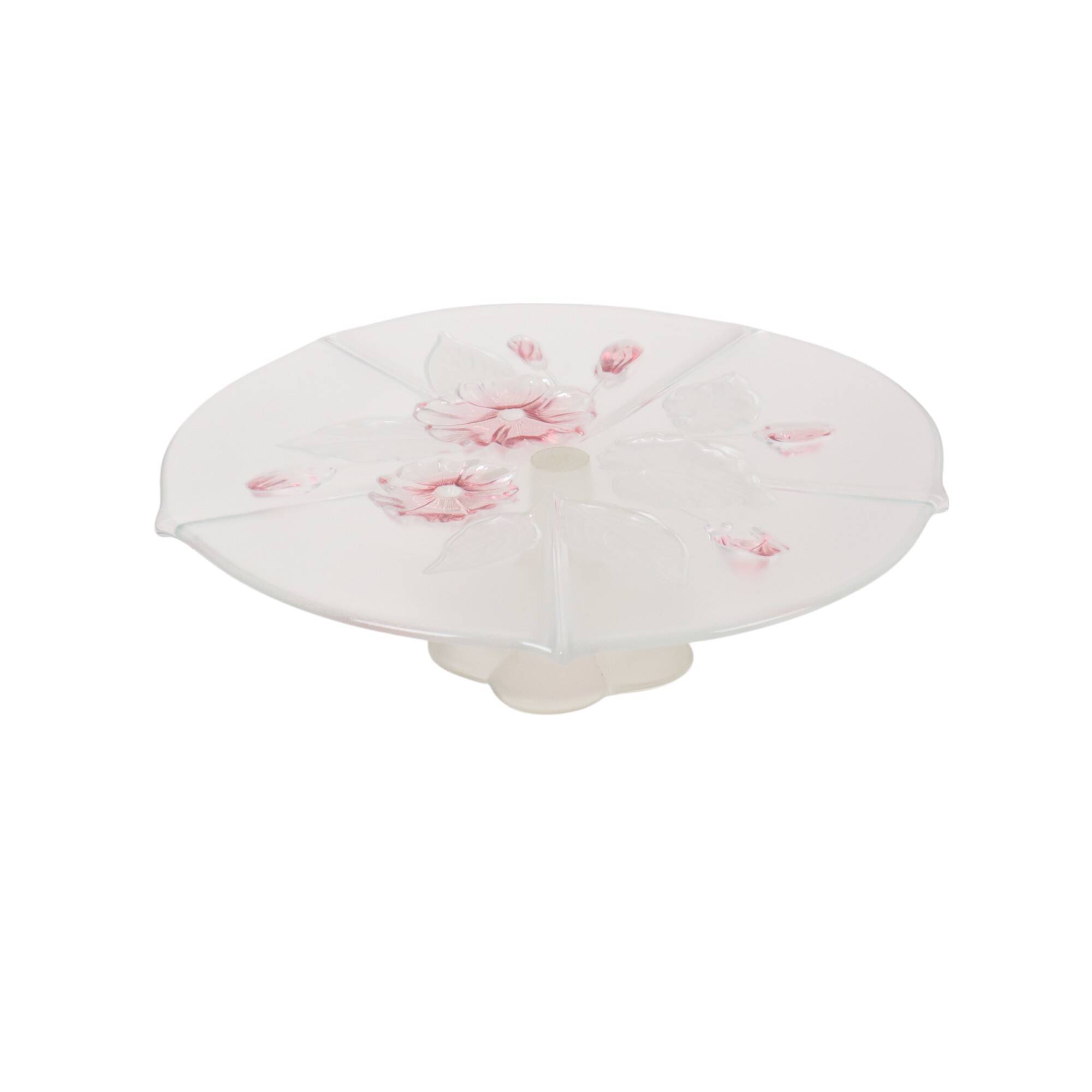 Vintage Glass Cake Stand Cake Plateau Flowers Mikasa Calypso