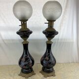 Duo de lampe à pétrole XIXe siècle