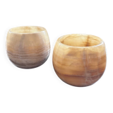 Pair of onyx votives