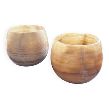 Pair of onyx votives