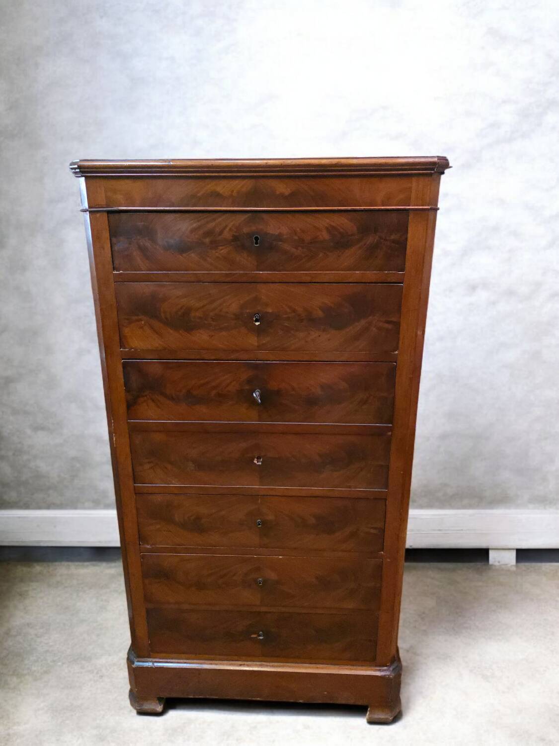 Louis Philippe style mahogany secretary chest.