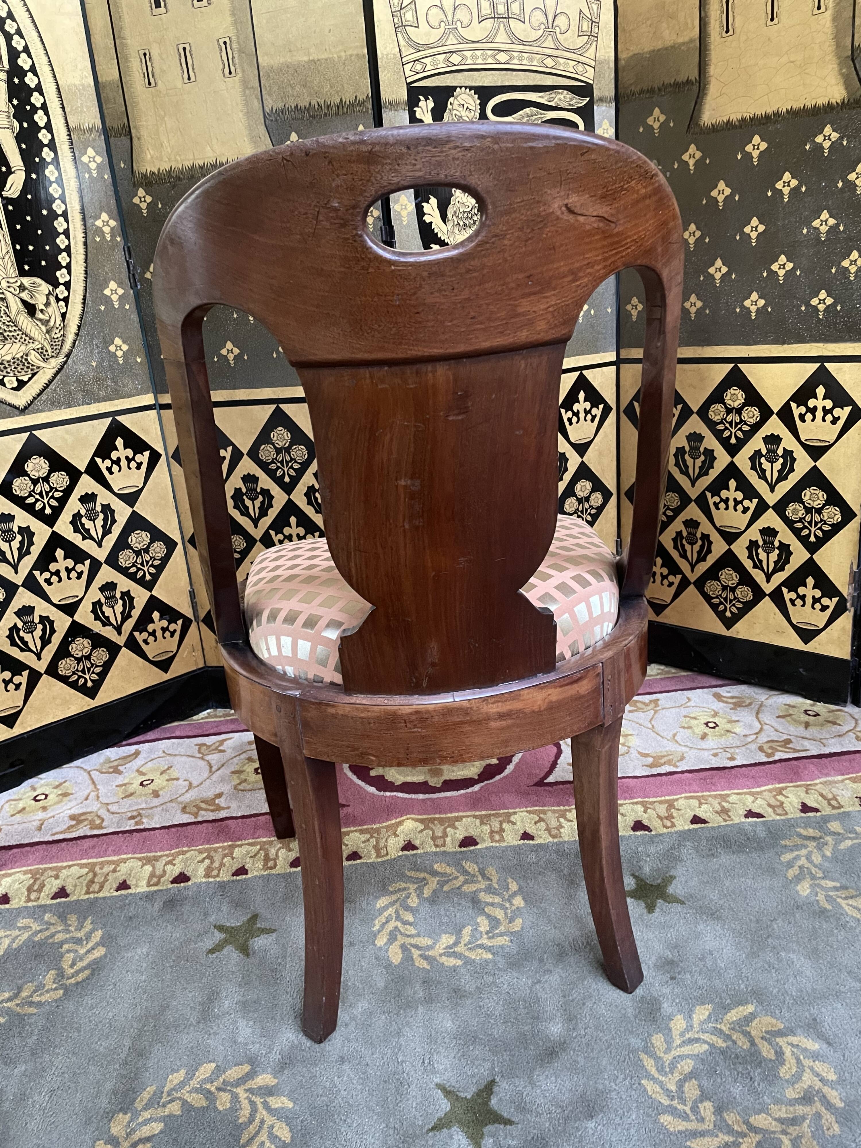 Empire style mahogany gondola chair