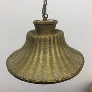 Woven brass wire hanging lamp , 1950s