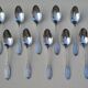 10 small silver-plated metal spoons SF Saglier Frères
