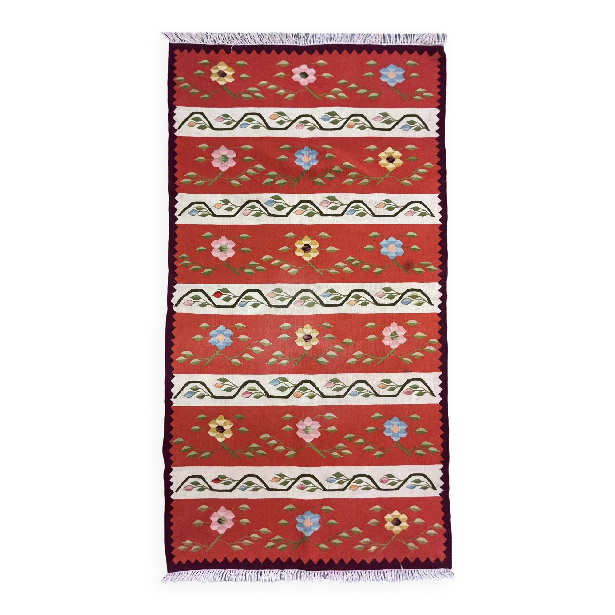 1950s Moldavian Kilim Runner Rug 96 x 200 cm