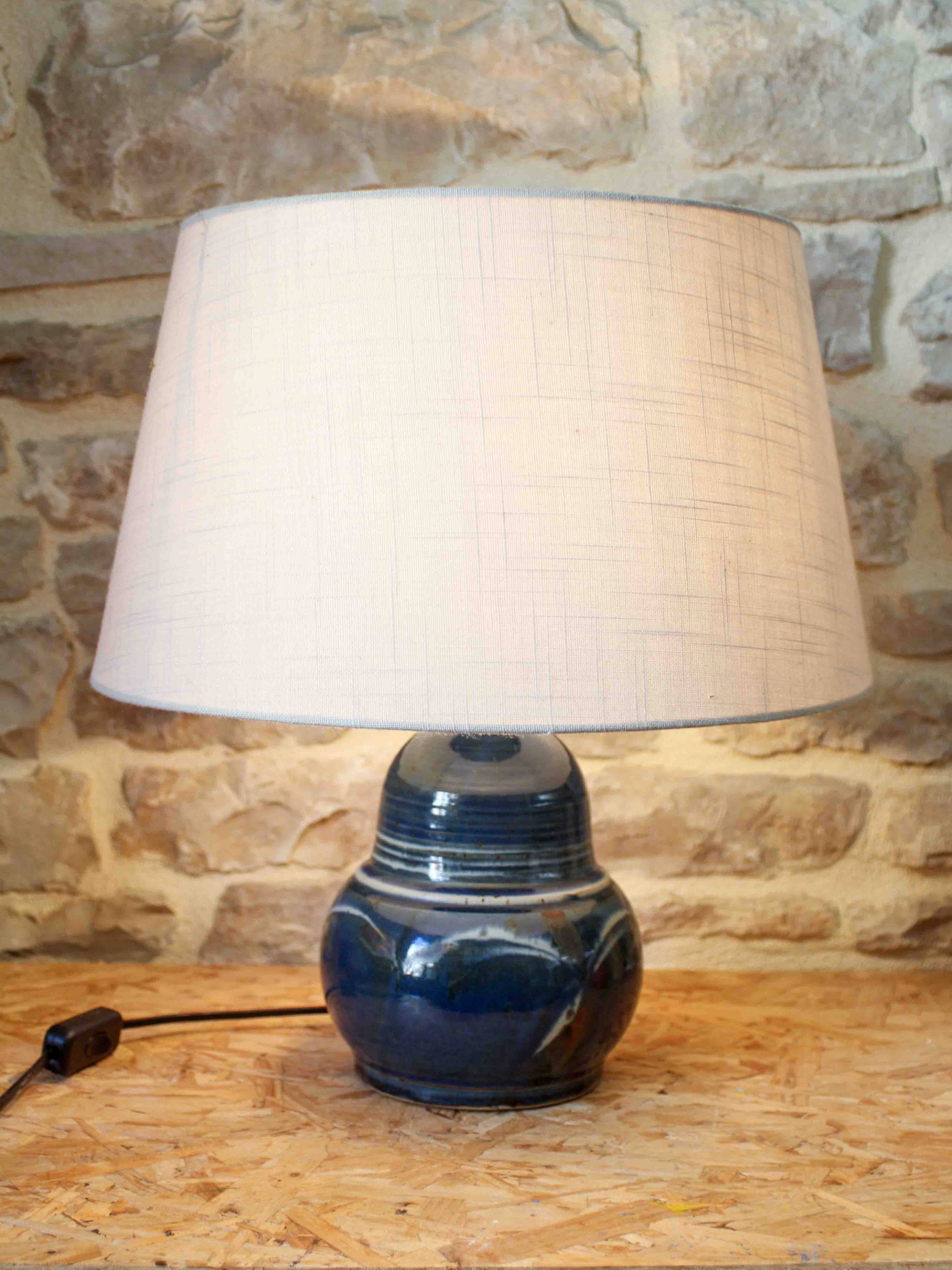 Glazed ceramic lamp base Blanot pottery