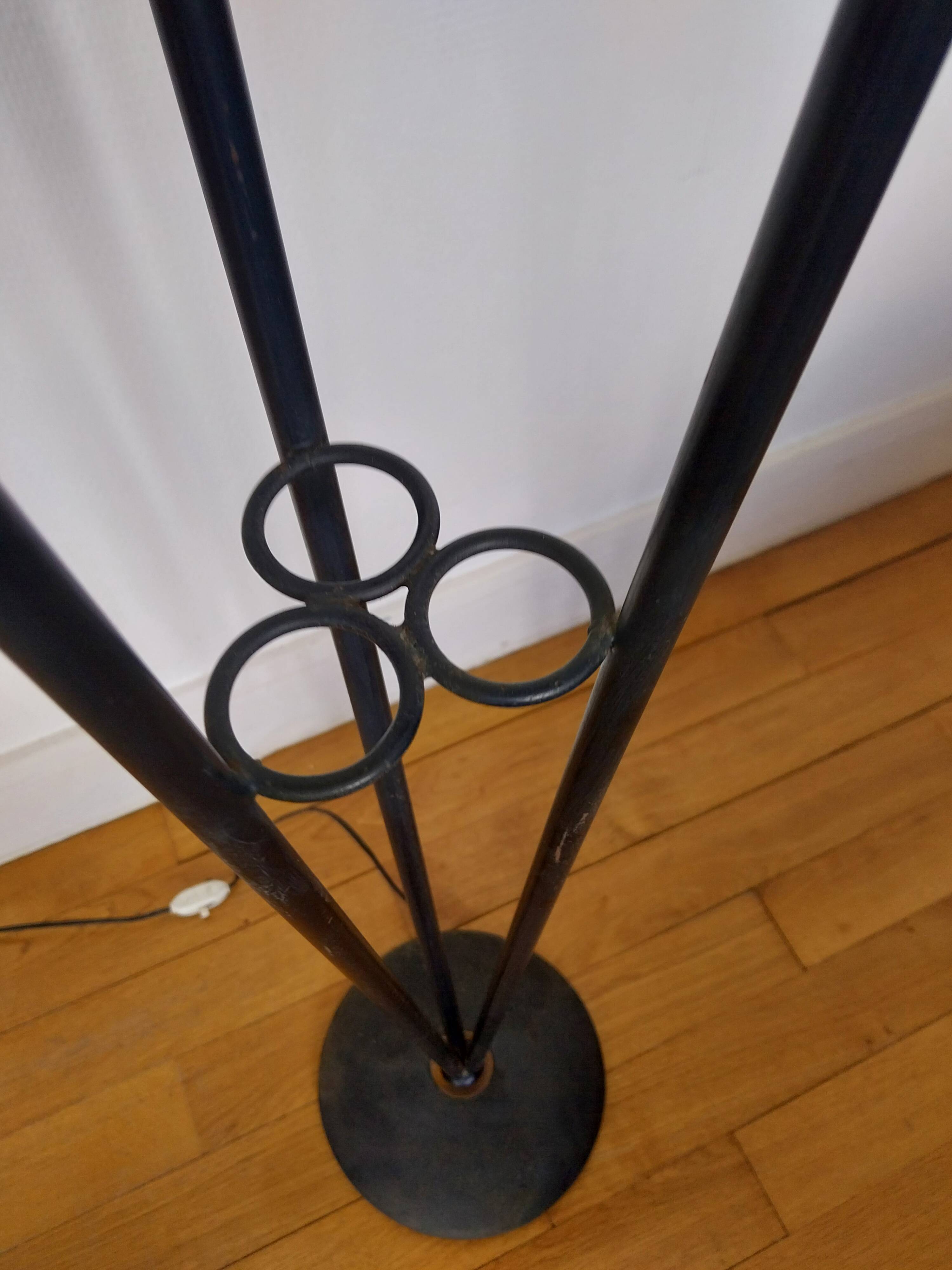 Arlus Lunel 3-branched floor lamp in brass and black metal