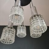 Glass and chrome chandelier by Massive Belgium