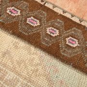 2x6 Turkish Short Brown Handmade Vintage Runner Rug, 64x174Cm