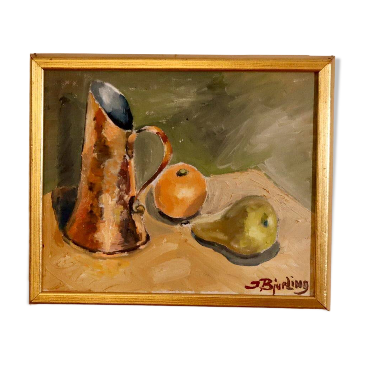 "Still Life with Jug and Fruits" by J Bjurling