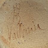 Blue/black ceramic pitcher, Vallauris, signed, vintage