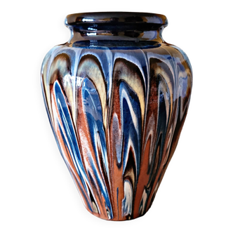 Glazed terracotta vase with “dripping” effects
