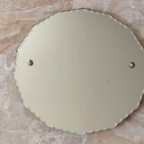Old round beveled art deco wall mirror