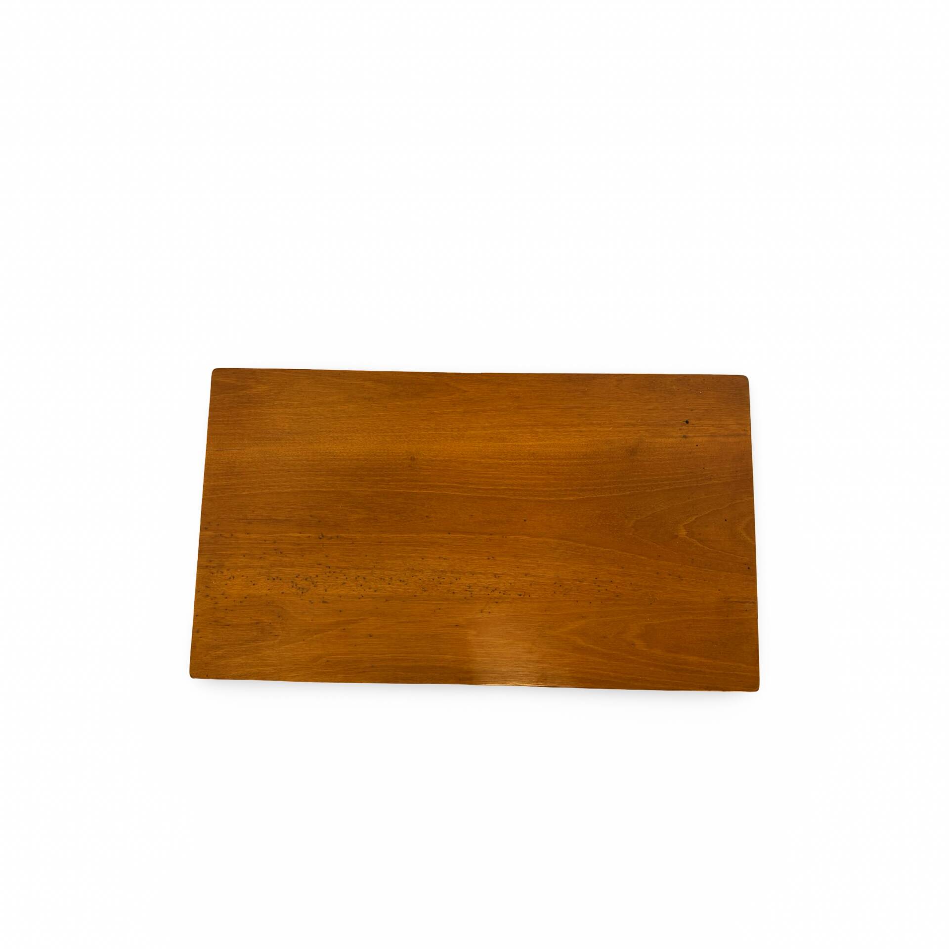 A small, rustic walnut wooden table, crafted from solid walnut wood, 1
