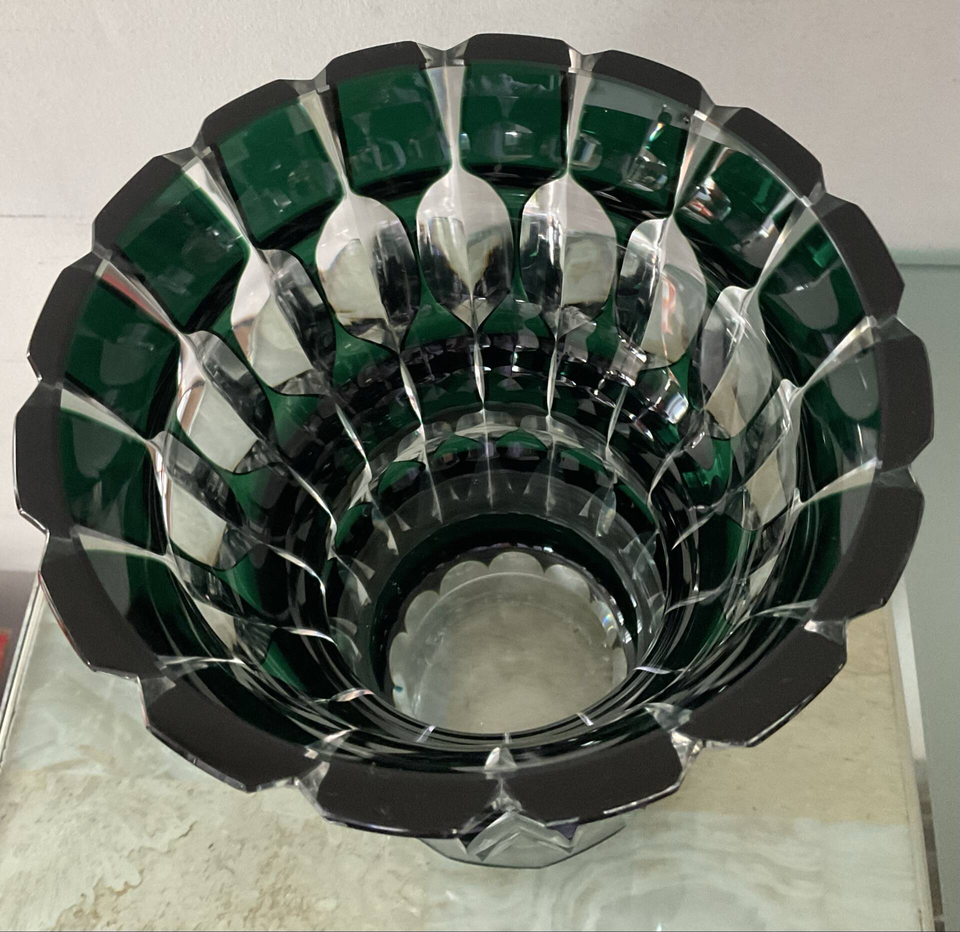 Crystal vase from Val St Lambert from the 1950s.