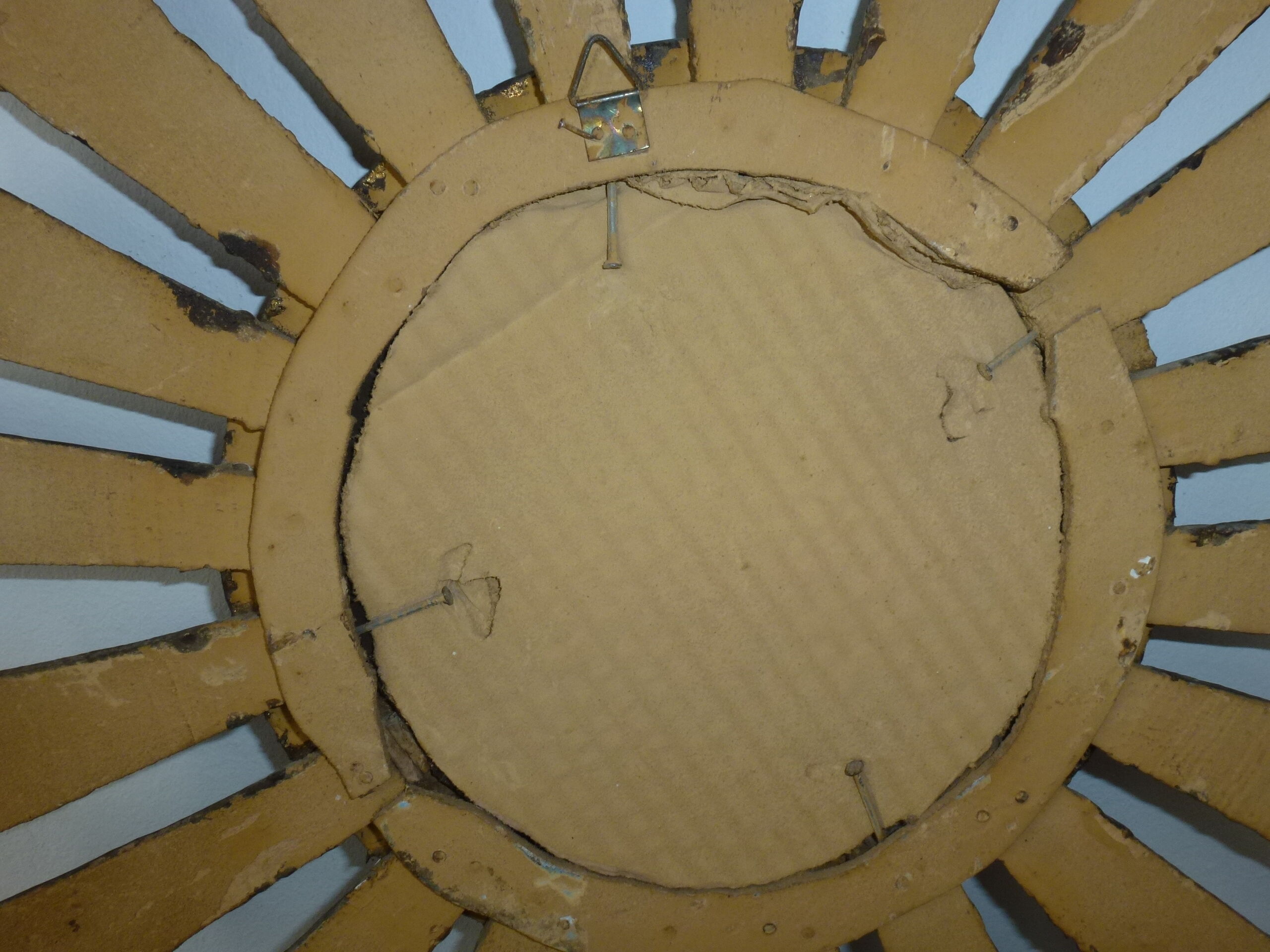 Old sun mirror gilded carved wood 50s-60s 49cm