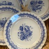 Set of 5 flat ironstone plates stamped Laveno