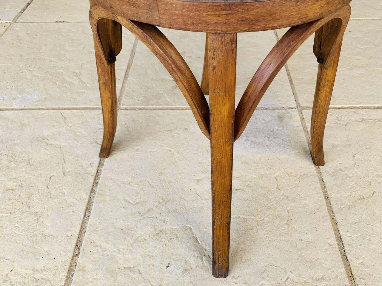 Curved Wood Stool Vintage, Baumann, Circa 1950s/1960s