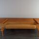 Sofa and daybed in beech and mustard fabric by Miroslav Navratil, vintage Czechoslovakia 1960s