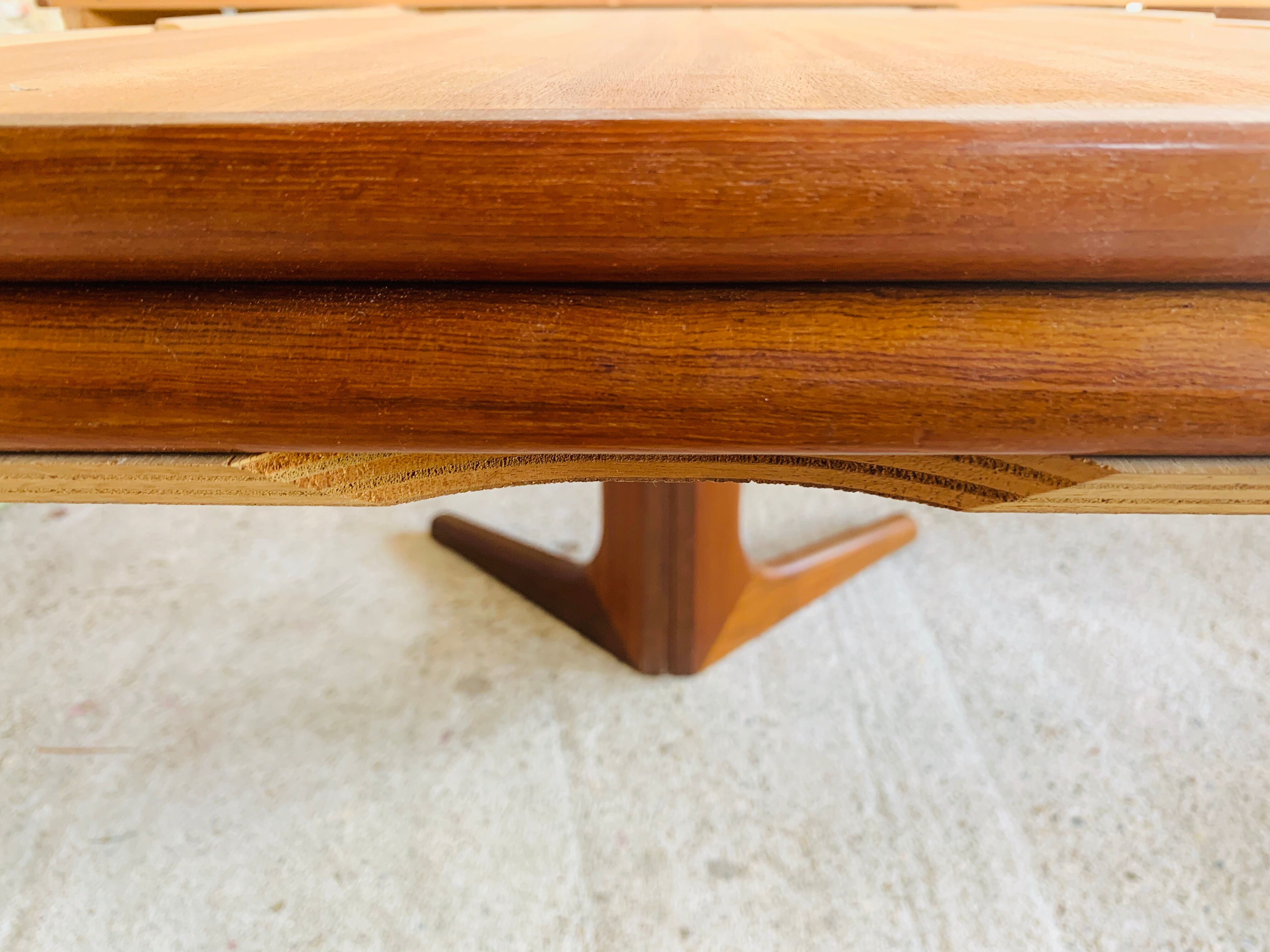 Extendable Scandinavian style dining table with double elongations by Maison Ducau, Circa 1970