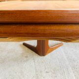 Extendable Scandinavian style dining table with double elongations by Maison Ducau, Circa 1970