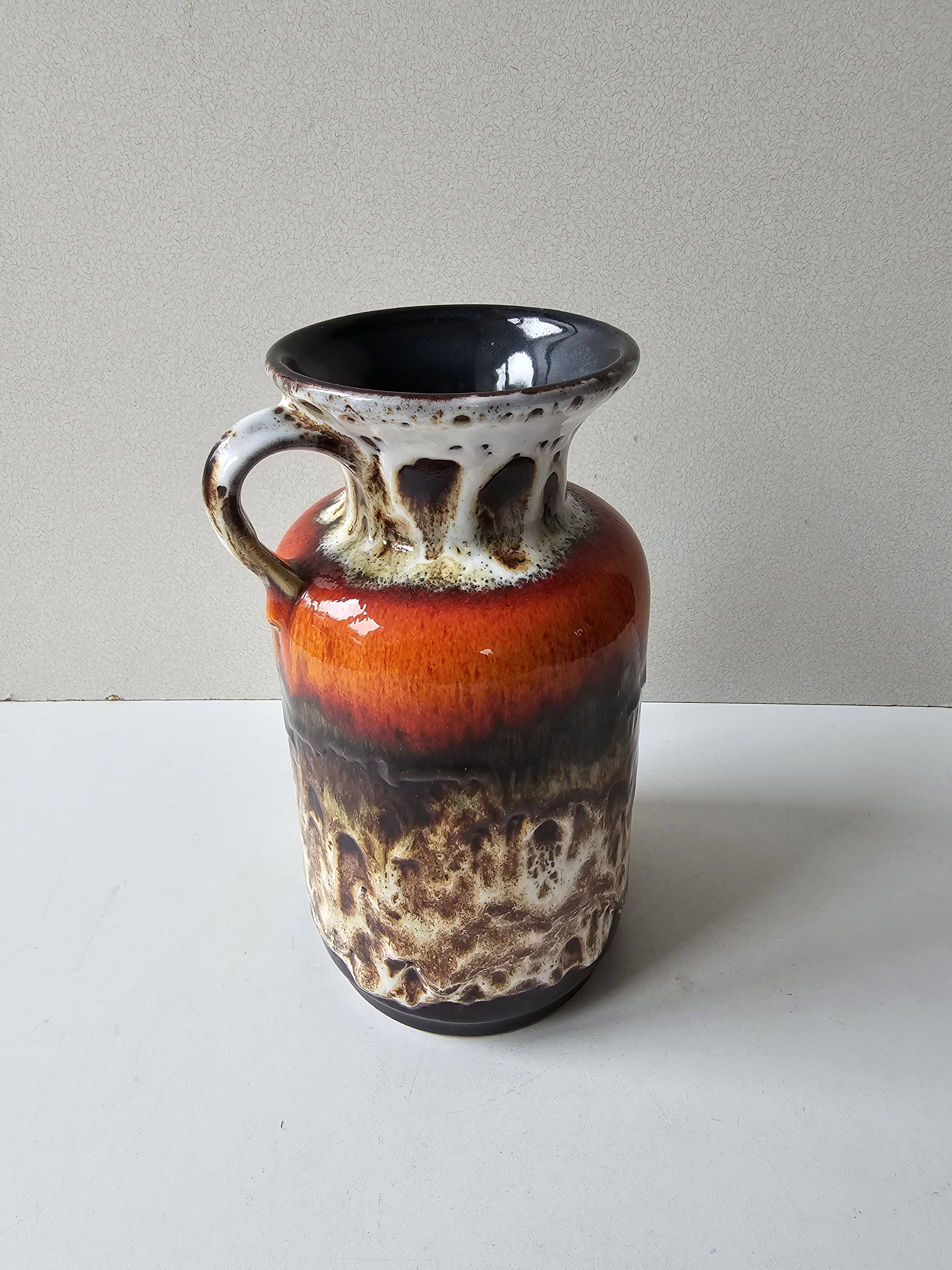 Vintage ceramic vase with handle - Jasba Keramik