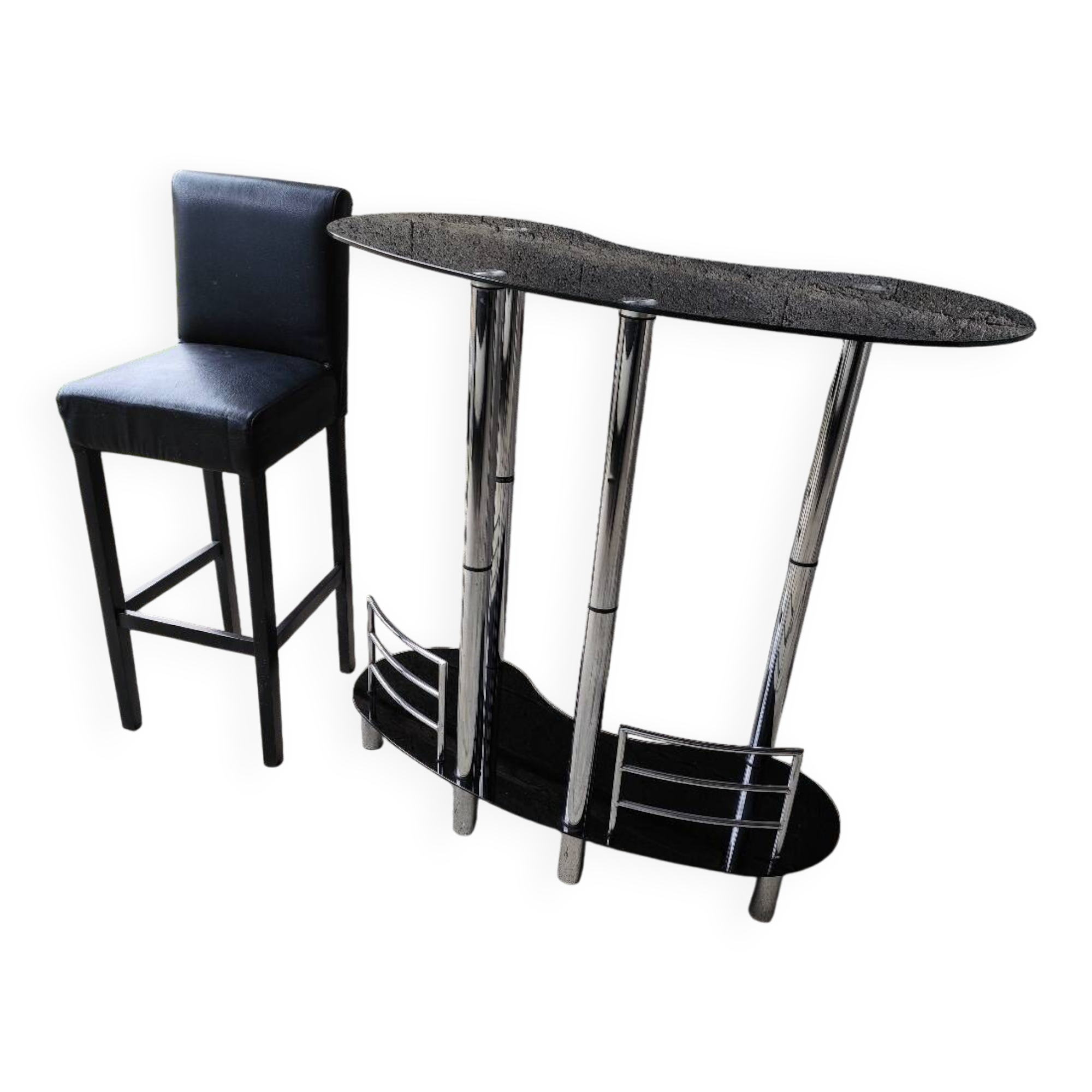 Bar cabinet with a stool