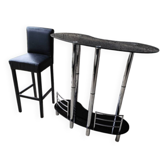 Bar cabinet with a stool