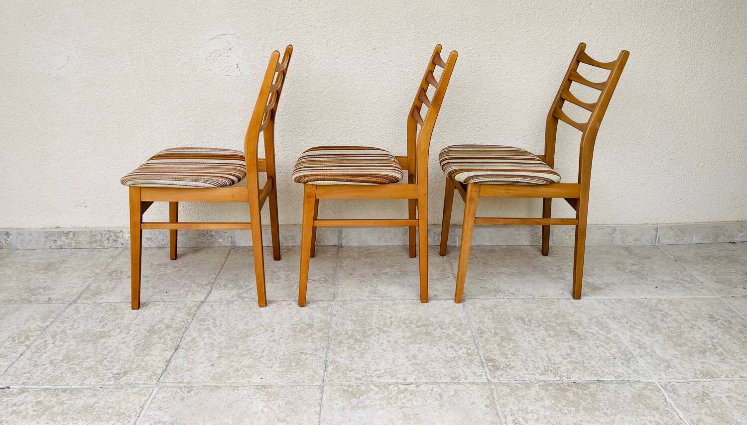 3 Scandinavian teak chairs