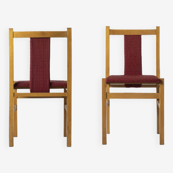 Set of 2 minimalist dining chairs, poland, 1960s.  Type a-85, produced by fabryka mebli giętych jafa