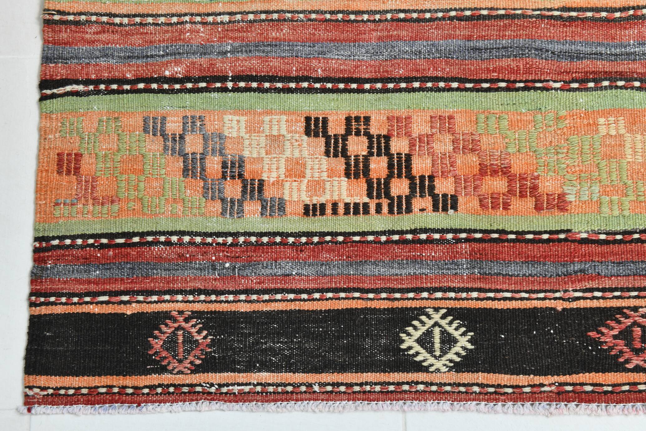 Turkish Vintage Kilim Rug, 169x211 Cm