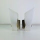 Pair of 1950s striped plastic wall lights.
