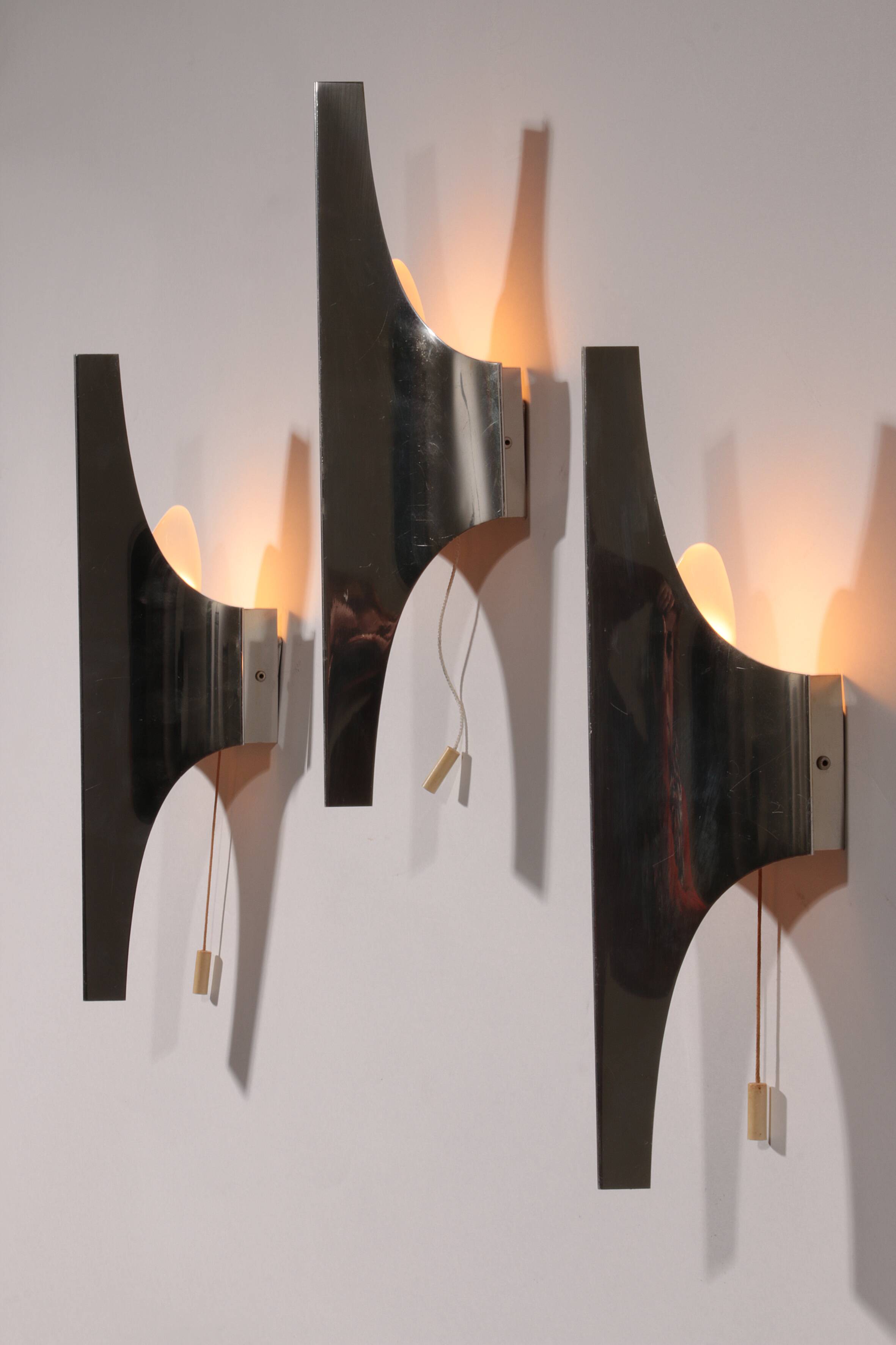 Mid-Century Silver Wall Lamp by Wilhelm Braun Feldweg – Doria Leuchten, Ger