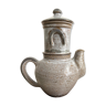 Pale blue varnished sandstone teapot