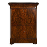 Flamed mahogany secretary from the Restoration period.