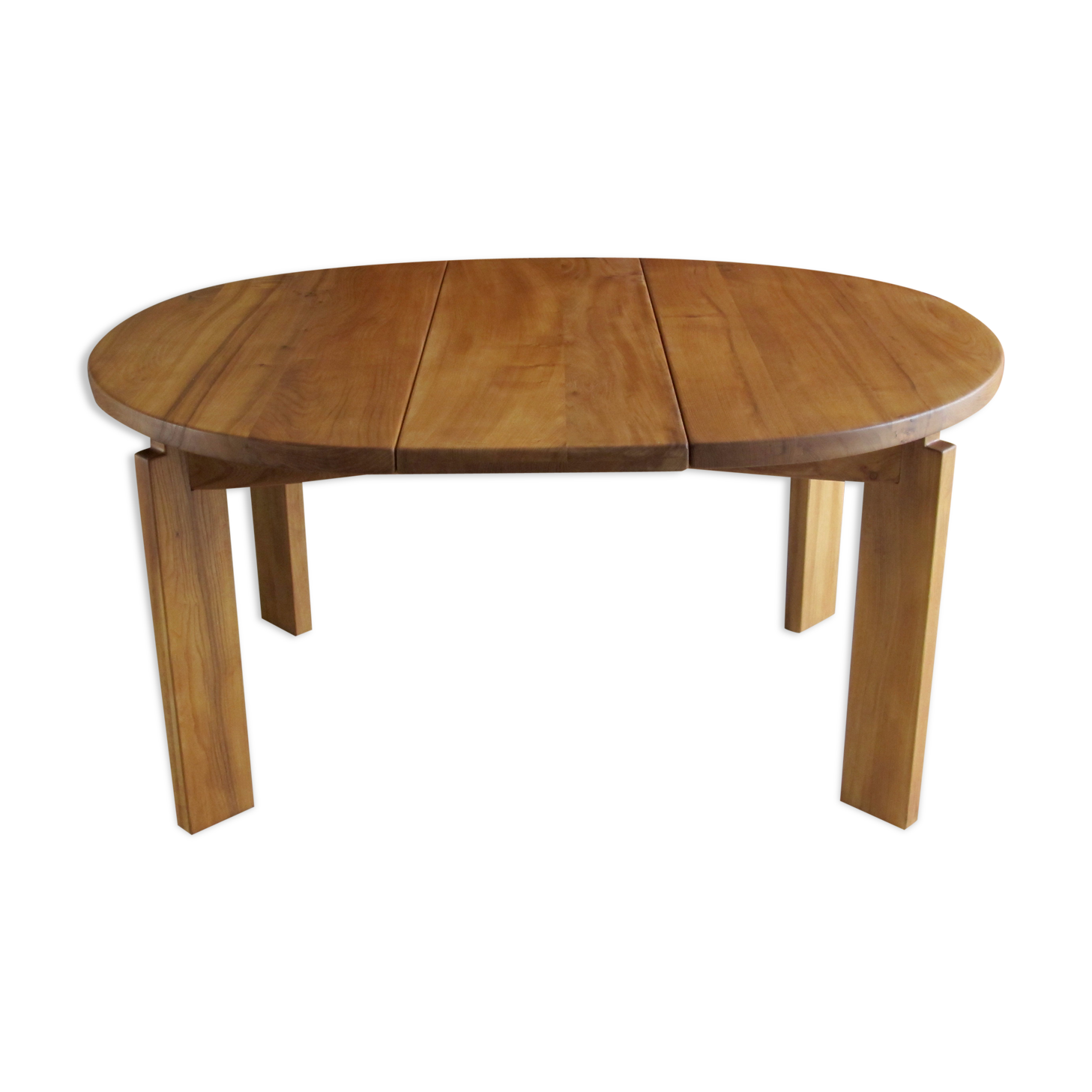 Table ronde à rallonge orme massif huilé Regain