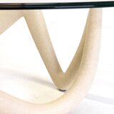 Oval coffee table with sculptural base by Armando Rosato