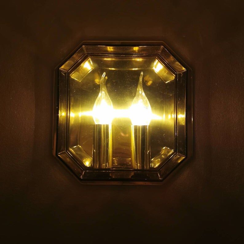 Set of 2 Glash-tte Limburg 1980s glass appliques