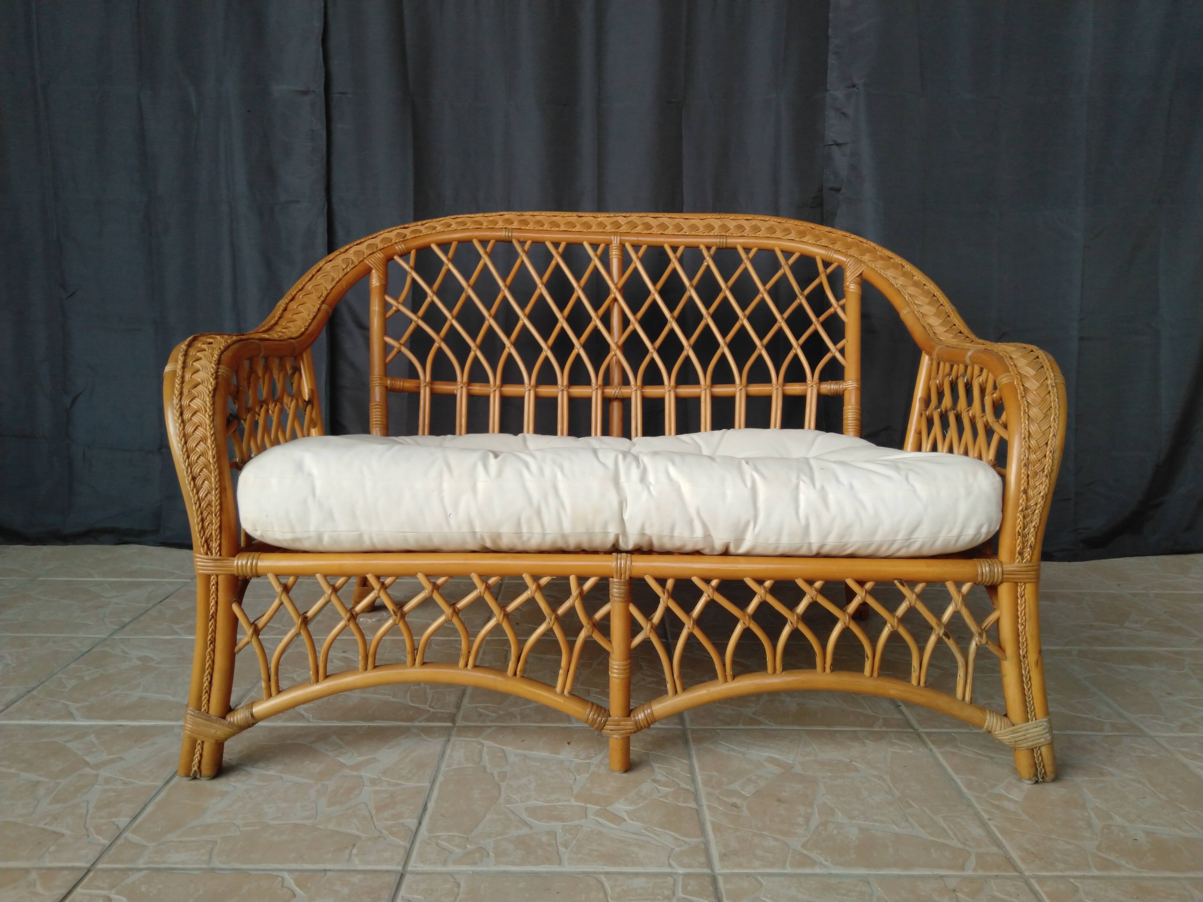 Rattan bench