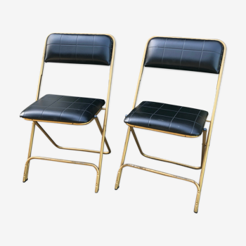 Paire de chaises pliantes vintages