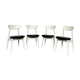 Série de 4 chaises scandinave blanche et noir  Ingrid de Stella 1960.
