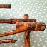 Art nouveau coat rack in tiger-print bamboo